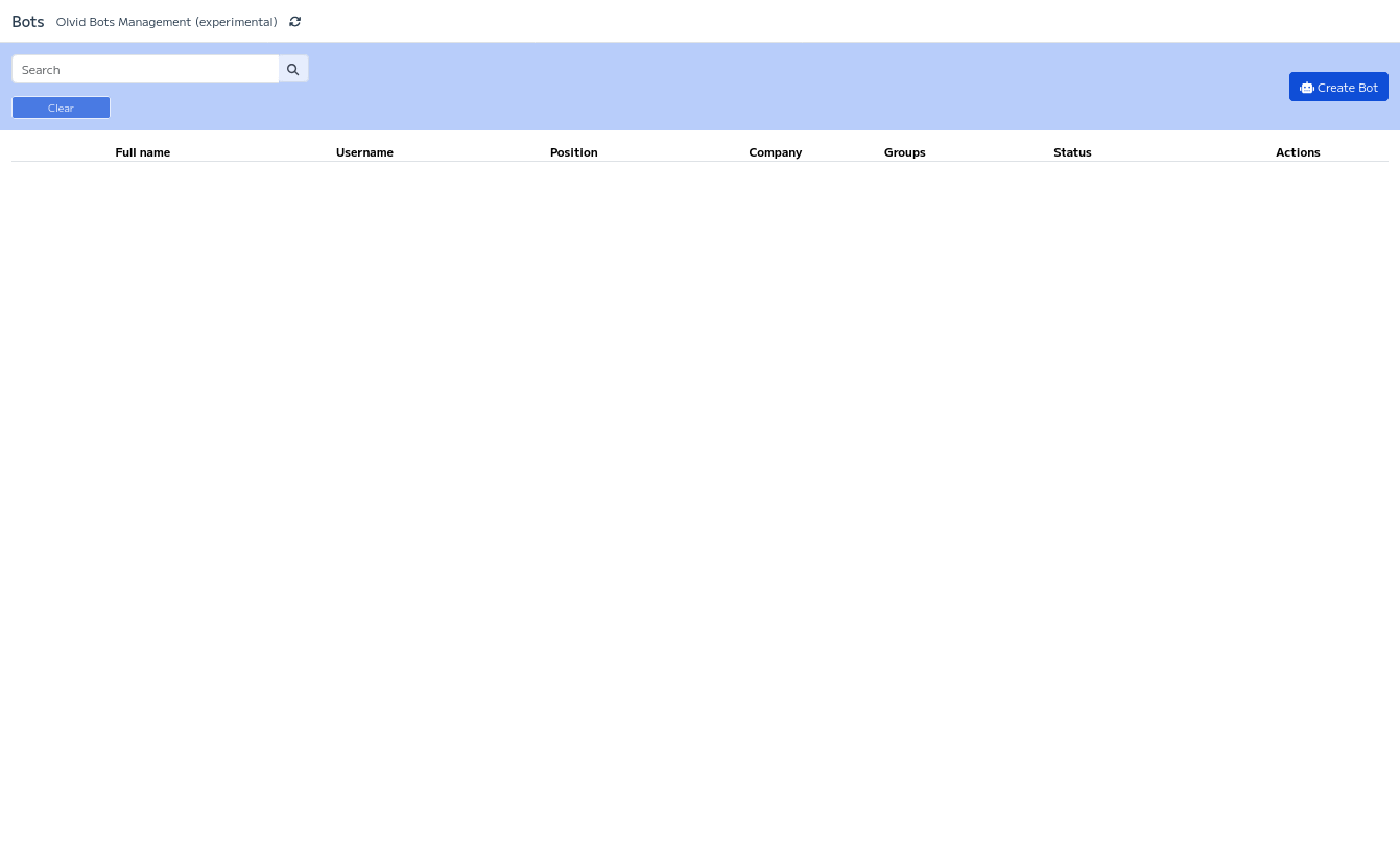 Bots management page in your keycload administration console.